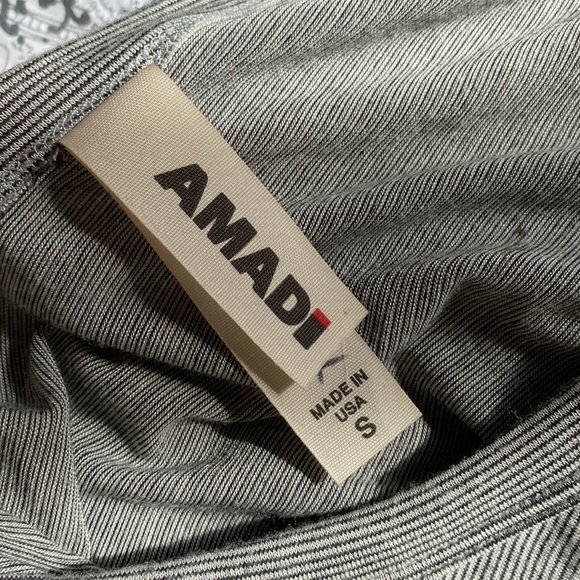 Amadi Anthropologie Striped Knit hip Knot 3/4 Sleeve Dress scoop neck lined Sz S - Picture 6 of 8